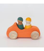 Grande voiture orange en bois et 2 amis (cabriolet) - Grimm's