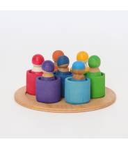 7 amis dans des bols colorés ou semainier - calendrier hebdomadaire en bois - Grimm's