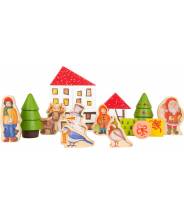 Calendrier de l'Avent Forêt d'hiver, figurines en bois de Noël