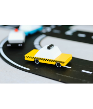 Yellow taxi - véhicule en bois - Taille small - Candylab Toys