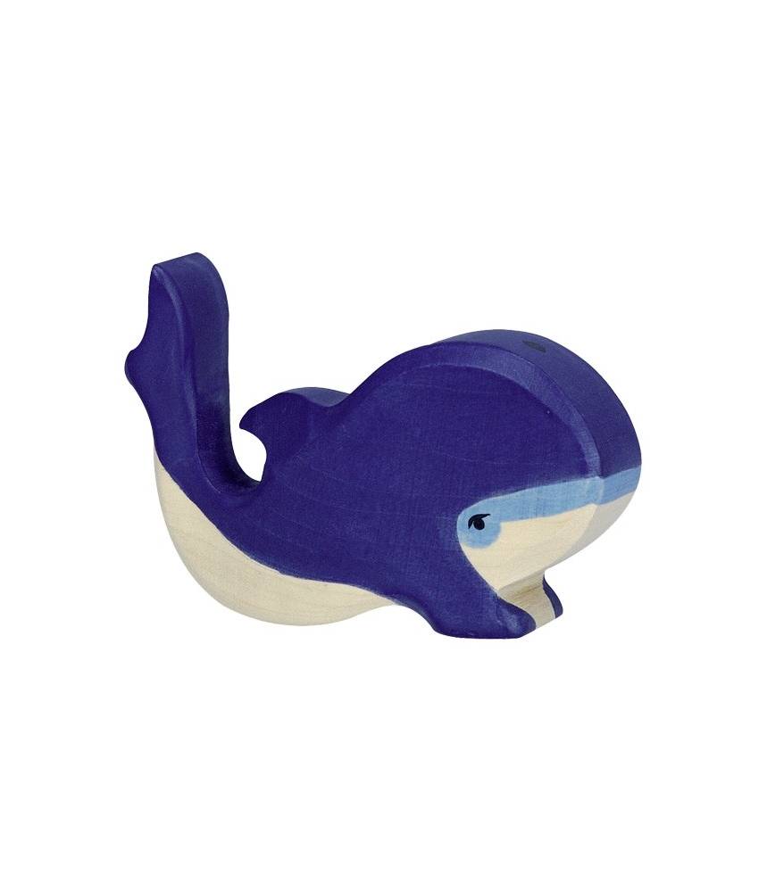 Baleine bleue, petite- figurine en bois HOLZTIGER