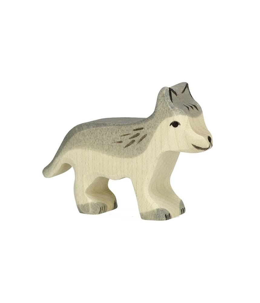 Loup, petit ou louveteau - figurine en bois HOLZTIGER