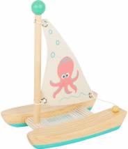 Catamaran Octopus - Bateau en bois à voile - jouet aquatique ou de bain