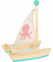 Catamaran Octopus - Bateau en bois à voile - jouet aquatique ou de bain