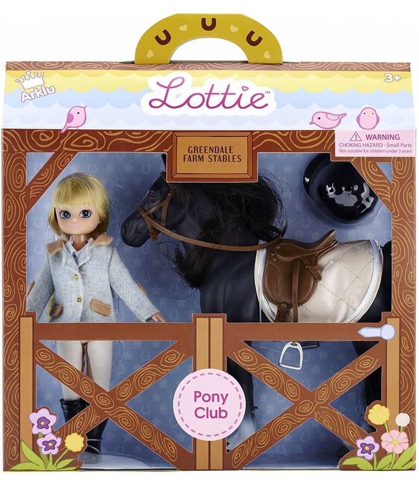 Poney et cavalière, poupée Lottie