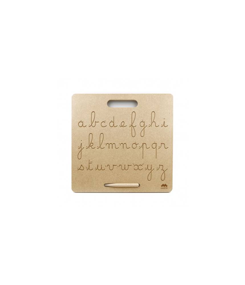 Tablette d'écriture Lettres minuscules cursives Montessori - Mazafran