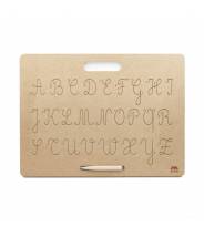 Tablette d'écriture Alphabet, Lettres majuscules cursives Montessori - Mazafran