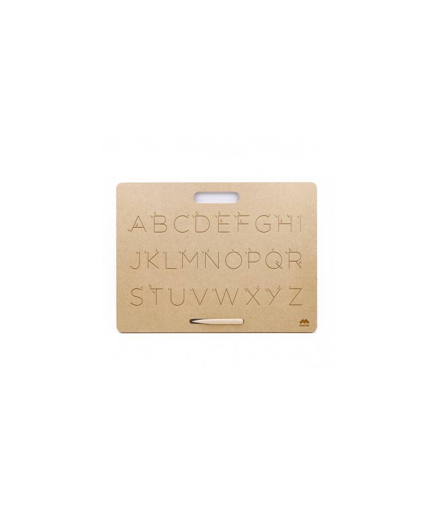 Tablette d'écriture Alphabet, Lettres majuscules scriptes Montessori - Mazafran