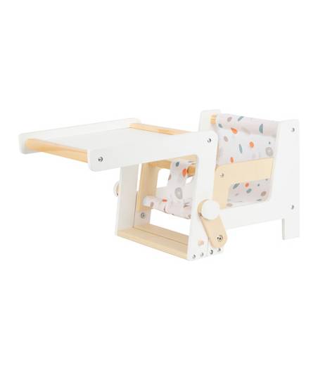 Chaise Haute En Bois Pour Poupon Motif Fleurs 21 5x26 5x53 Cm Blanc Accessoire Repas Mobilier Poupee Set Jouet Fille Et Carte