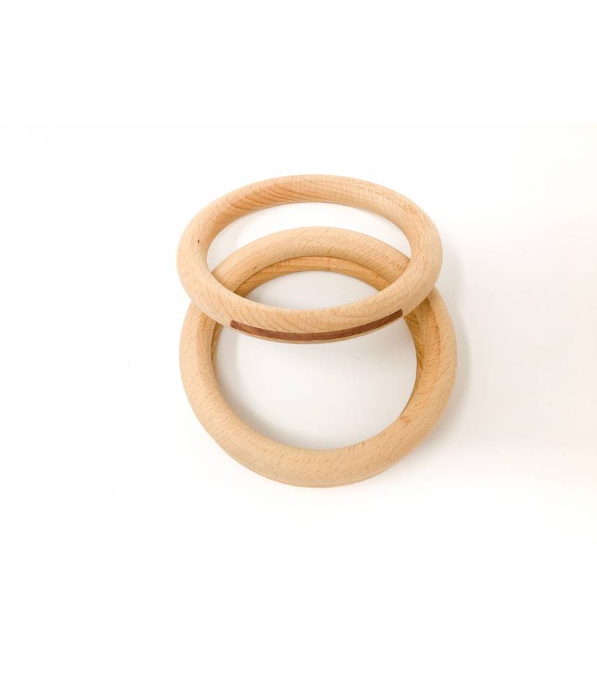 3 grands anneaux en bois naturel Grapat - Ambiance Montessori