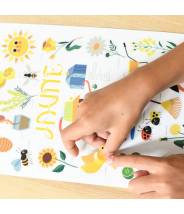 Le jardin - Jaune - mini poster Poppik 24 Stickers