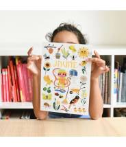 Le jardin - Jaune - mini poster Poppik 24 Stickers