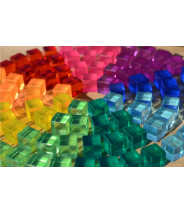 20 cubes translucides colorés Bauspiel