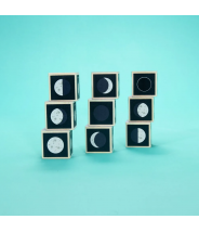 La Lune et ses phases - Cubes en bois tactiles - Uncle Goose