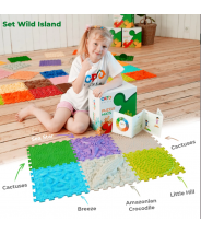 Tapis puzzle de 4 dalles sensorielles Forest School de Ortonature