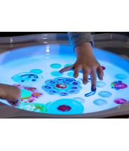 Bac d'exploration transparent pour table lumineuse ronde Jonely "magiclight"