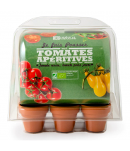 MINI-SERRE PLASTIQUE RECYCLÉ - GRAINES DE tomates - RADIS ET CAPUCINE