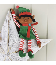 Fille peau foncée - lutine farceuse de Noël - Elf on the shelf for Christmas ethnie noire