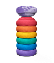 1 édition limitée offerte + 6 Pierres de motricité empilables arc-en-ciel Stapelstein