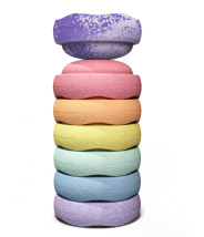 1 édition limitée offerte + 6 Pierres pastel de motricité empilables arc-en-ciel Stapelstein