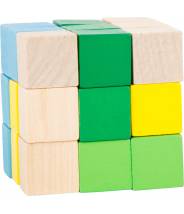 Cube à reconstruire bleu-vert