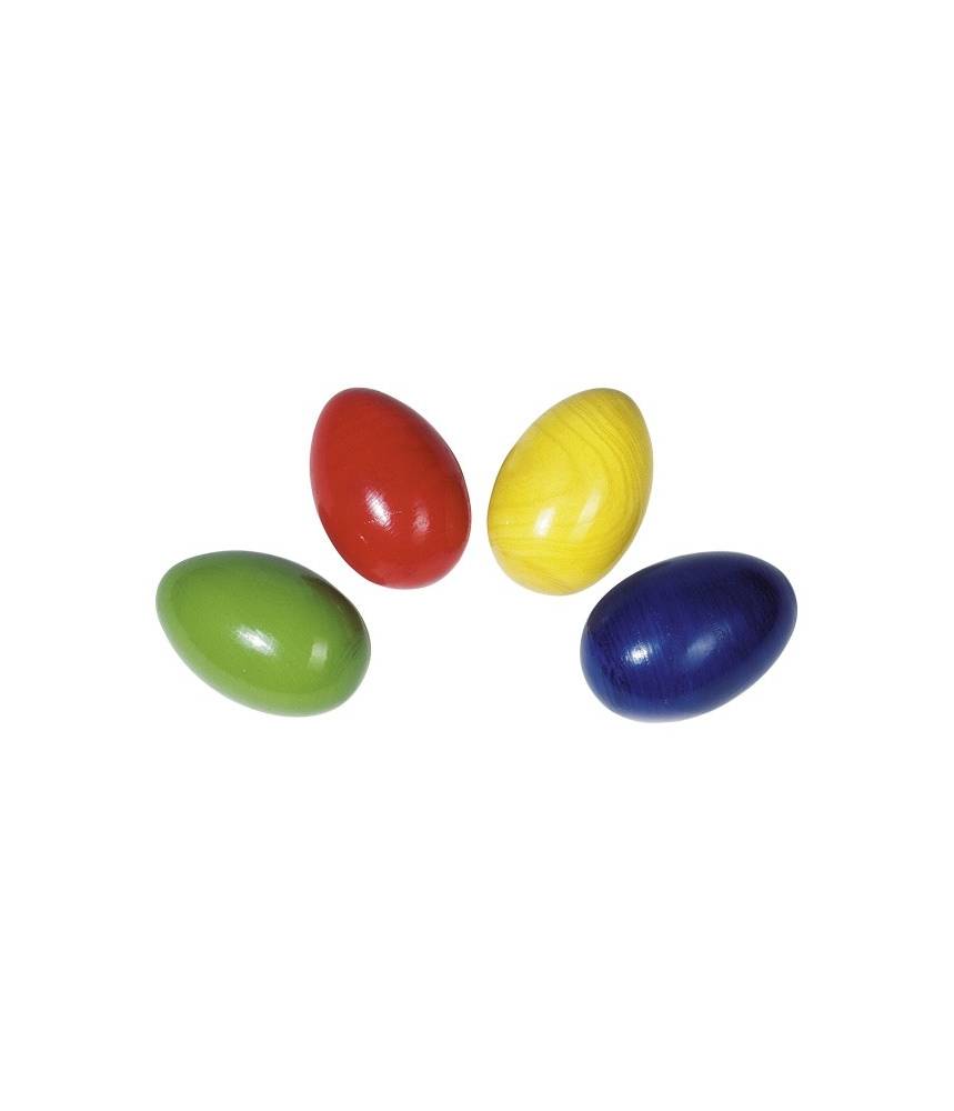 4 Petits oeufs en bois à secouer GOKI