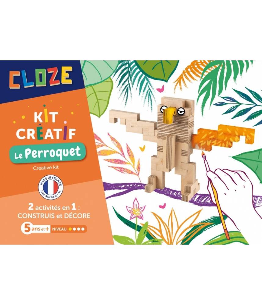 Kit Créatif Perroquet - CLOZE - JEU DE CONSTRUCTION EN BOIS