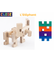 KIT CRÉATIF ÉLÉPHANT - CLOZE - JEU DE CONSTRUCTION EN BOIS
