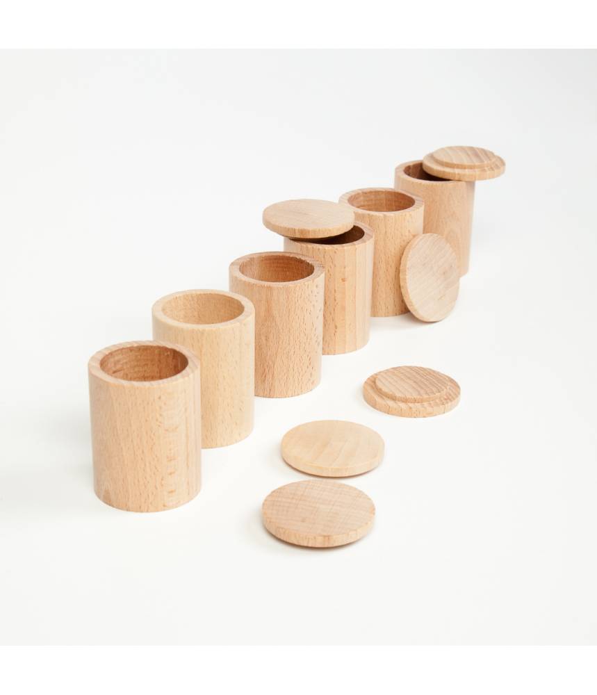 6 pots en bois naturel - Grapat