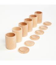 6 pots en bois naturel - Grapat