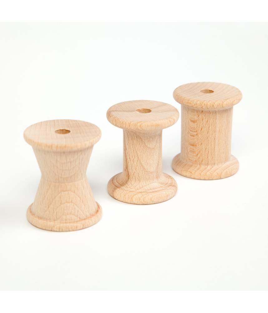 3 bobines en bois naturel - Grapat