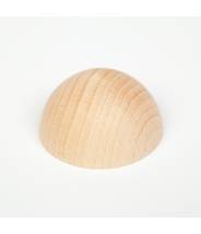 6 demies sphères en bois naturel - Grapat