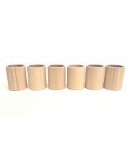 6 coupes cylindriques en bois naturel - Grapat