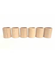 6 coupes cylindriques en bois naturel - Grapat