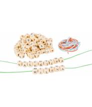 Lettres alphabet en cubes bois naturel