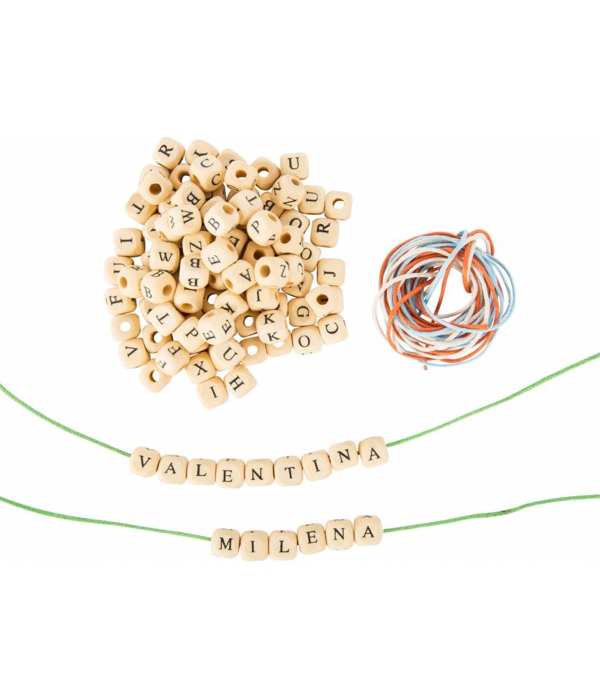 Lettres alphabet en cubes bois naturel