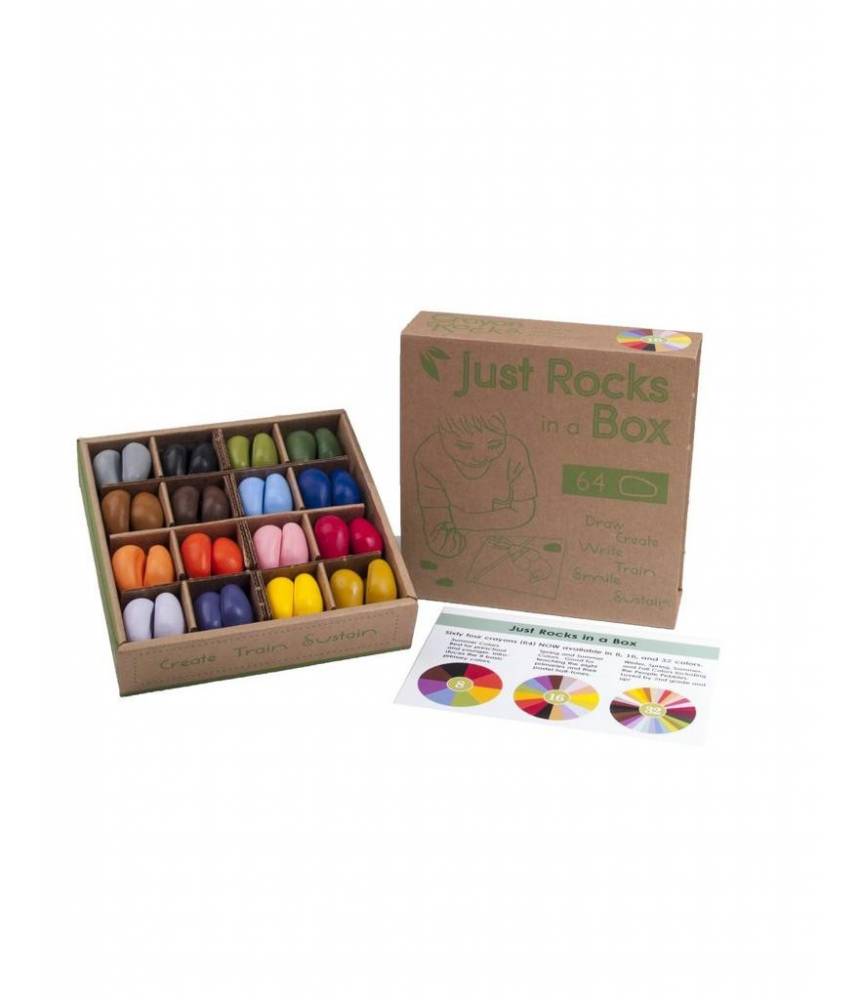 Crayons Rock 64 pièces, 16 couleurs - Crayons cailloux lot de 64