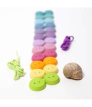 Boutons en bois arc-en-ciel Pastel- Grimm's