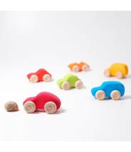 6 voitures en bois colorées - Grimm's