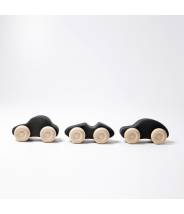 3 voitures en bois monochrome - Grimm's