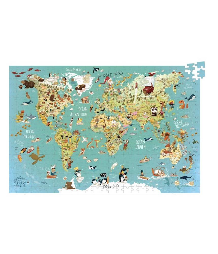 Puzzle Carte Du Monde Fantastique Vilac 500 Pcs