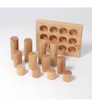 Petits cylindres d'empilage en bois naturel - Grimm's