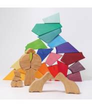 Lion majestueux en bois arc-en-ciel blocs de construction - Grimm's