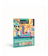 mon village arc-en-ciel en autocollants - gomettes des formes  - Poppik Sticker Discovery