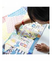 mon village arc-en-ciel en autocollants - gomettes des formes  - Poppik Sticker Discovery