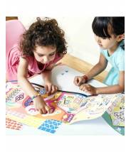 mon village arc-en-ciel en autocollants - gomettes des formes  - Poppik Sticker Discovery