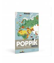 Map monde, carte du monde en pixel art , planisphère - Poppik Sticker Discovery