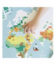 Map monde, carte du monde en pixel art , planisphère - Poppik Sticker Discovery