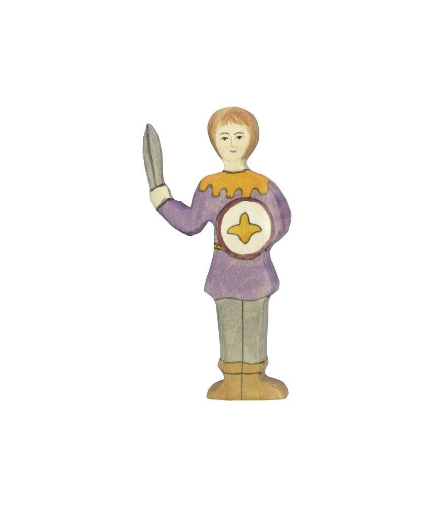 Apprenti Chevalier, Garçon, chemise mauve - figurine en bois HOLZTIGER