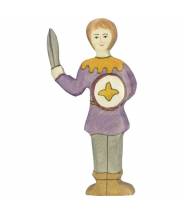 Apprenti Chevalier, Garçon, chemise mauve - figurine en bois HOLZTIGER